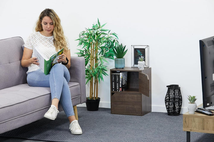 Iris Ohyama, Bücherregal, Möbel mit 2 Türen und 2 Regalen, Einfache Montage, Design, Modular, Büro,