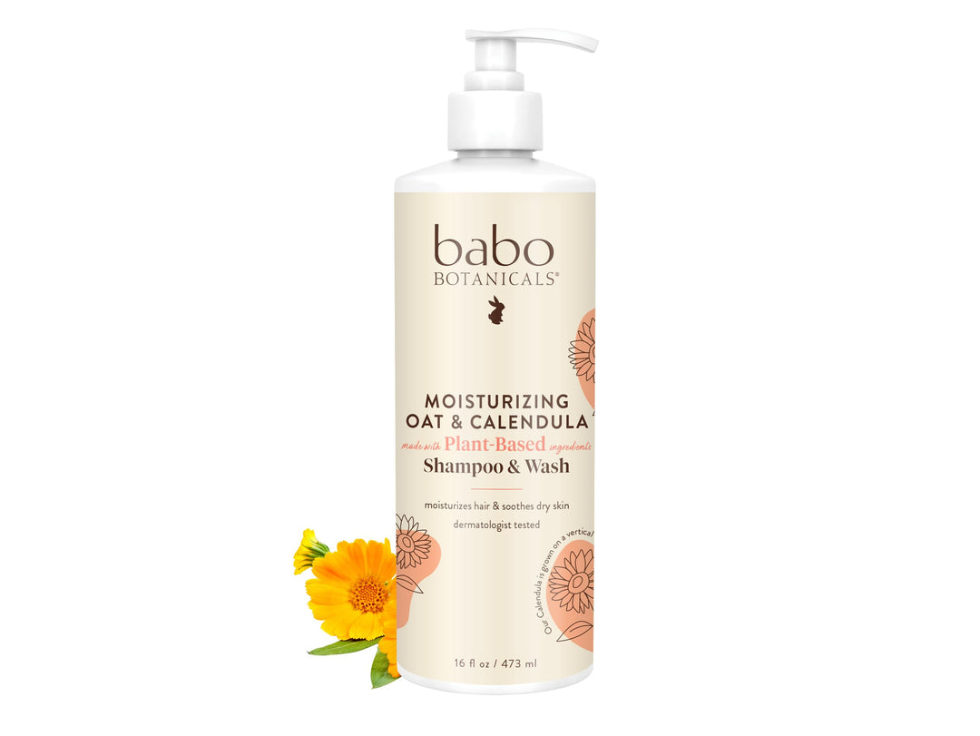 Babo Botanicals Baby Shampoo And Wash - Moisturizing - Oatmilk - 16 Oz