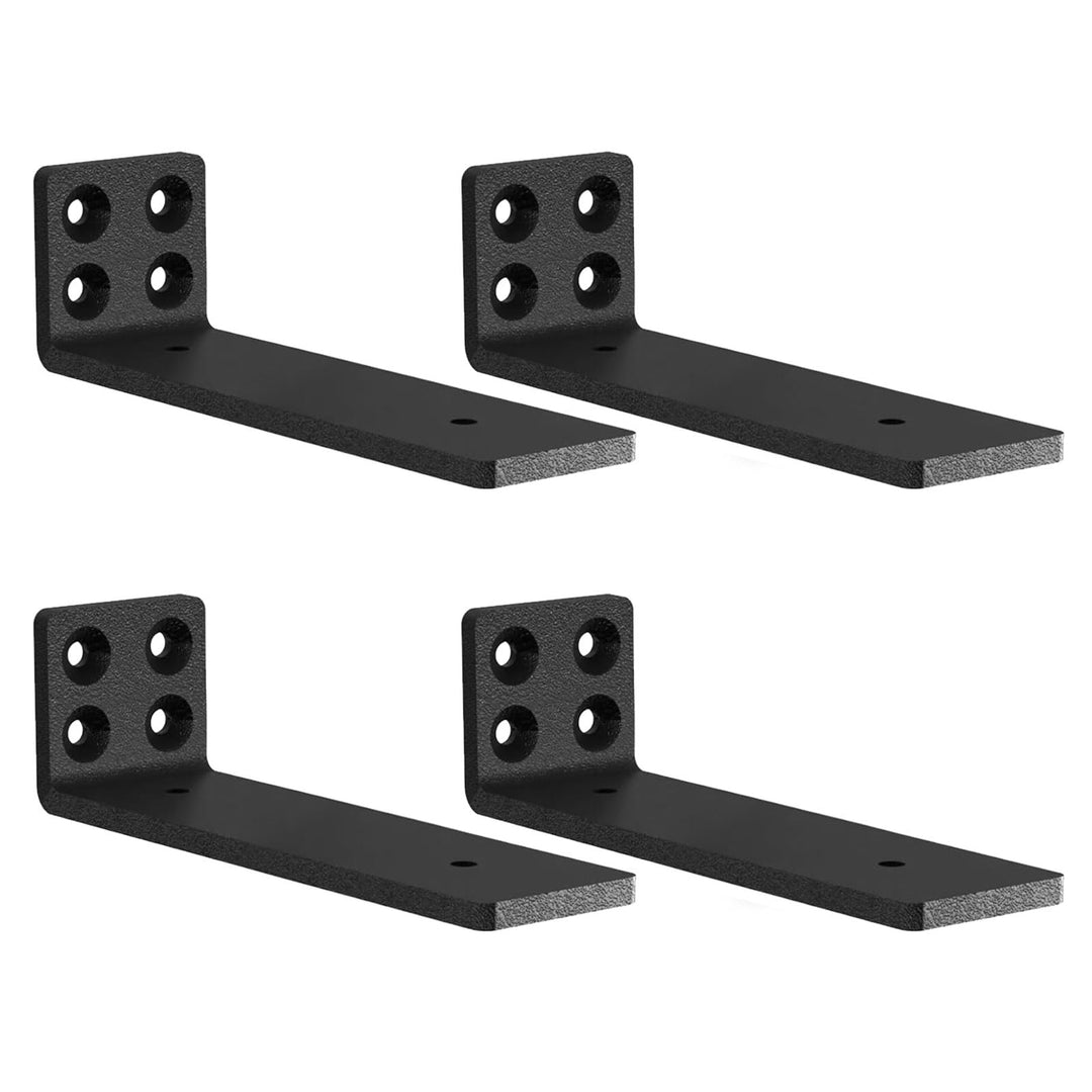 MLOQI 4 stück Regalhalterung Schwarz Regalwinkel Schwerlast, Regalwinkel Schwarz Metall, Wandhalteru