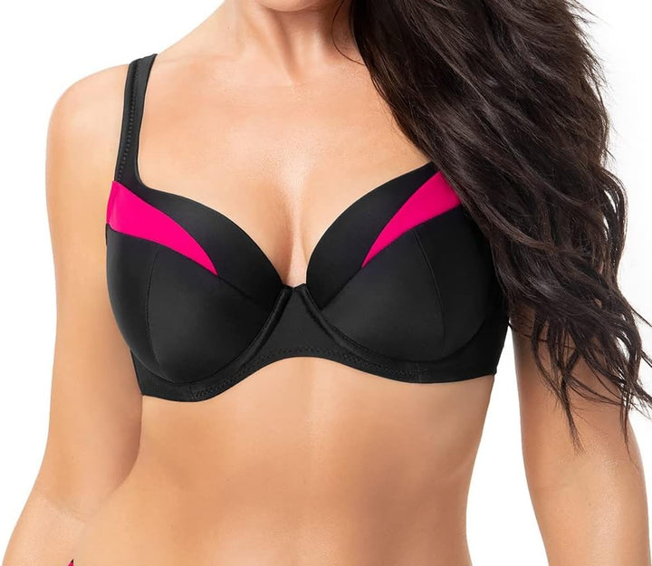 Selente My Secret Damen moderner Bikini mit Bügel-Top in grossen Grössen (Made in EU) 85F Schwarz/Du