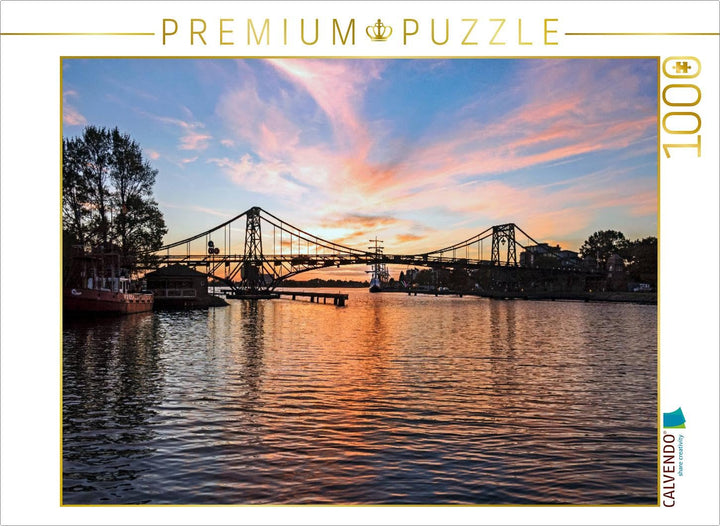CALVENDO Puzzle Kaiser Wilhelm Brücke im Sonnenuntergang 1000 Teile Lege-Grösse 64 x 48 cm Foto-Puzz