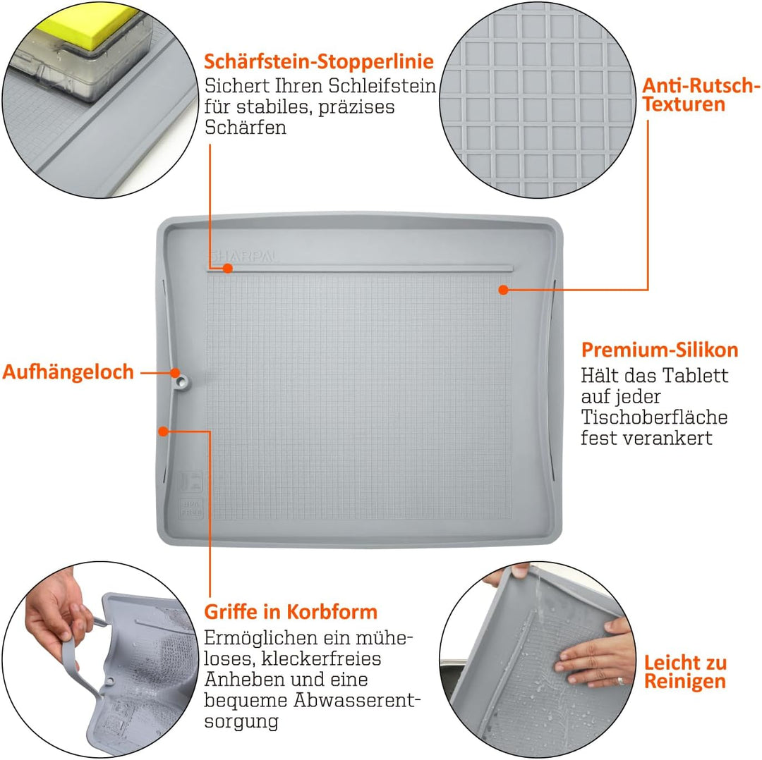 SHARPAL 149H Sharpen-No-Mess Silicon-Abziehstein Tablett, Schärfen ohne Schmutz Silikon-Schleifstein