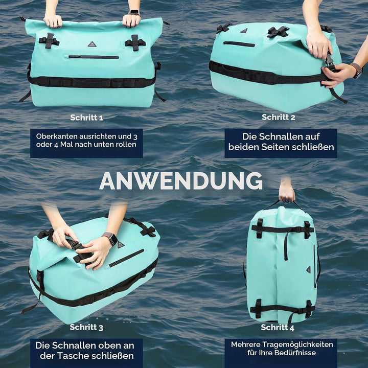 Haimont wasserdichter Rucksack, vielseitig wasserdicht Tasche, Dry Bag komfortabel, RollTop, Strand,