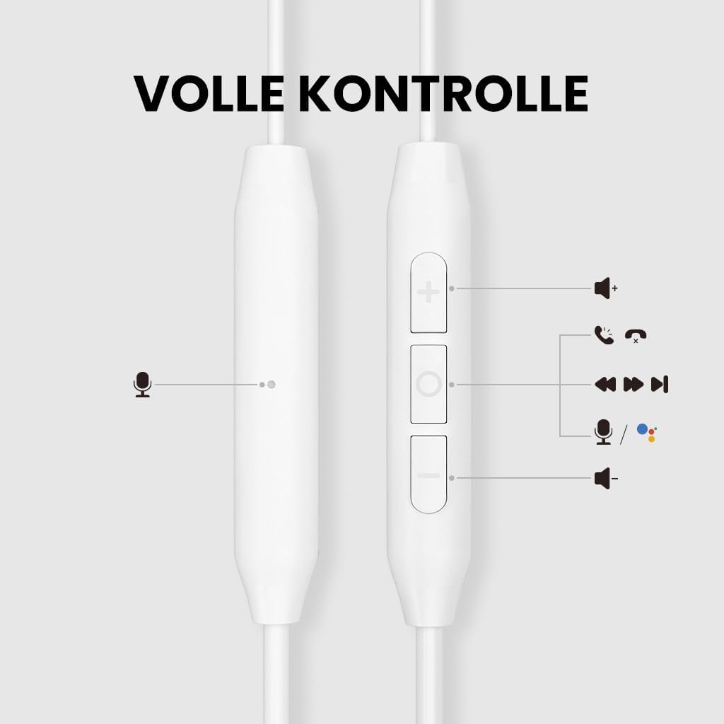 Avantree C171 - USB-C Kabel-Ohrhörer mit Mikrofon & Lautstärkeregler, kompatibel mit iPhone 15 & 16,