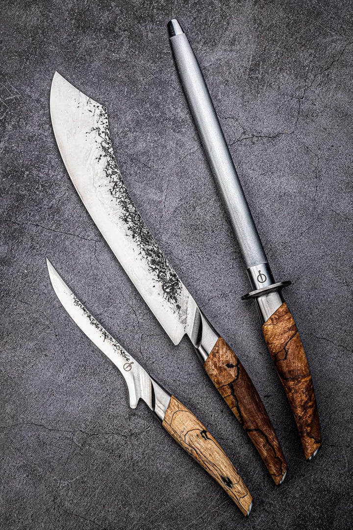 Forged Katai Wetzstahl Diamant, 26cm, handgefertigt, in Holzkiste