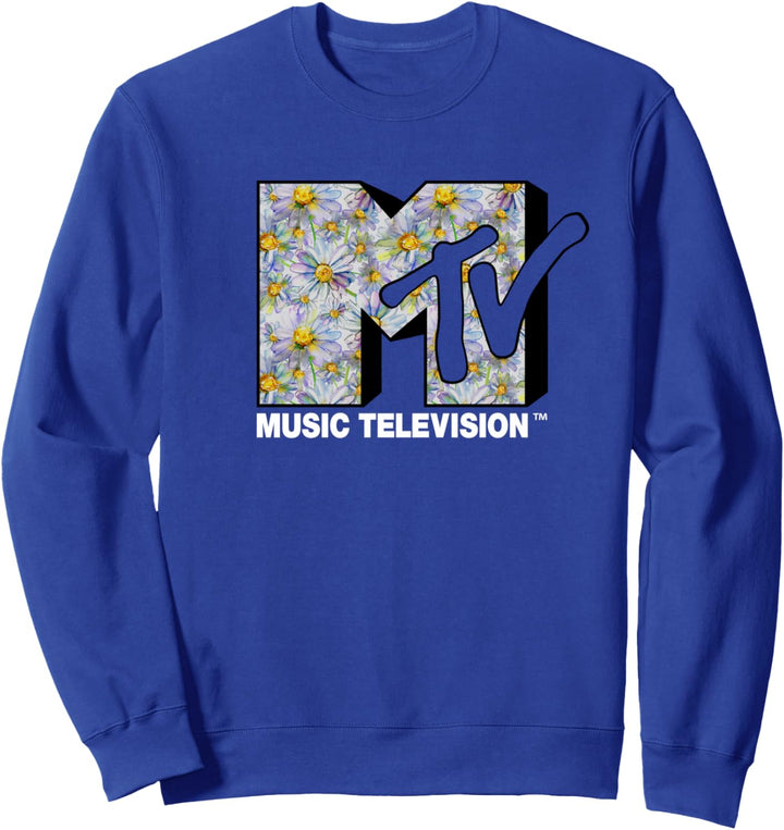 MTV Logo Watercolor Flowers Sweatshirt