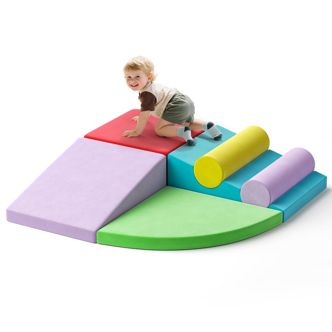 Baby-Schaumstoffbausteine, Softplay-Set für Kleinkinder von 1–3 Jahren, Baby-Kletterturm mit Rutsche