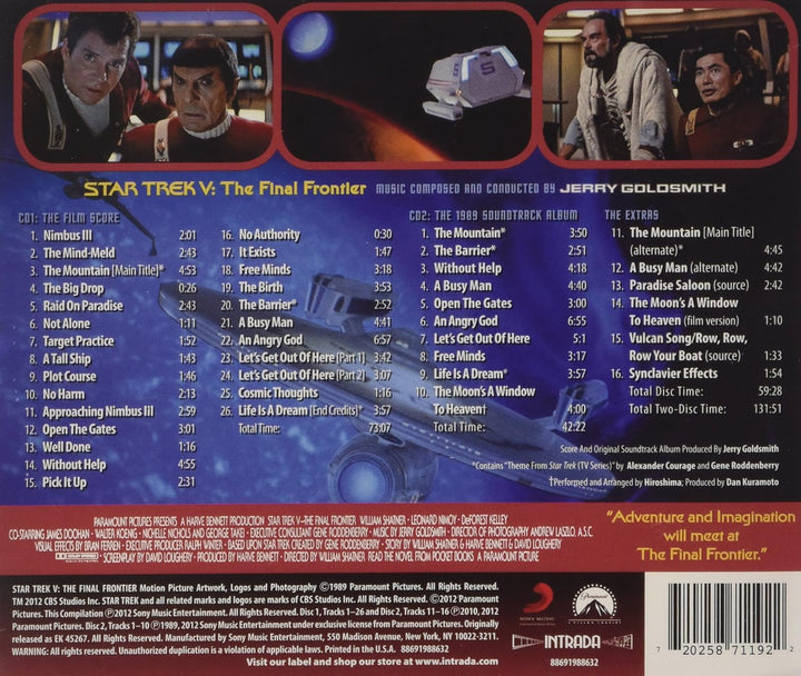 Ost: Star Trek V, Audio-CD