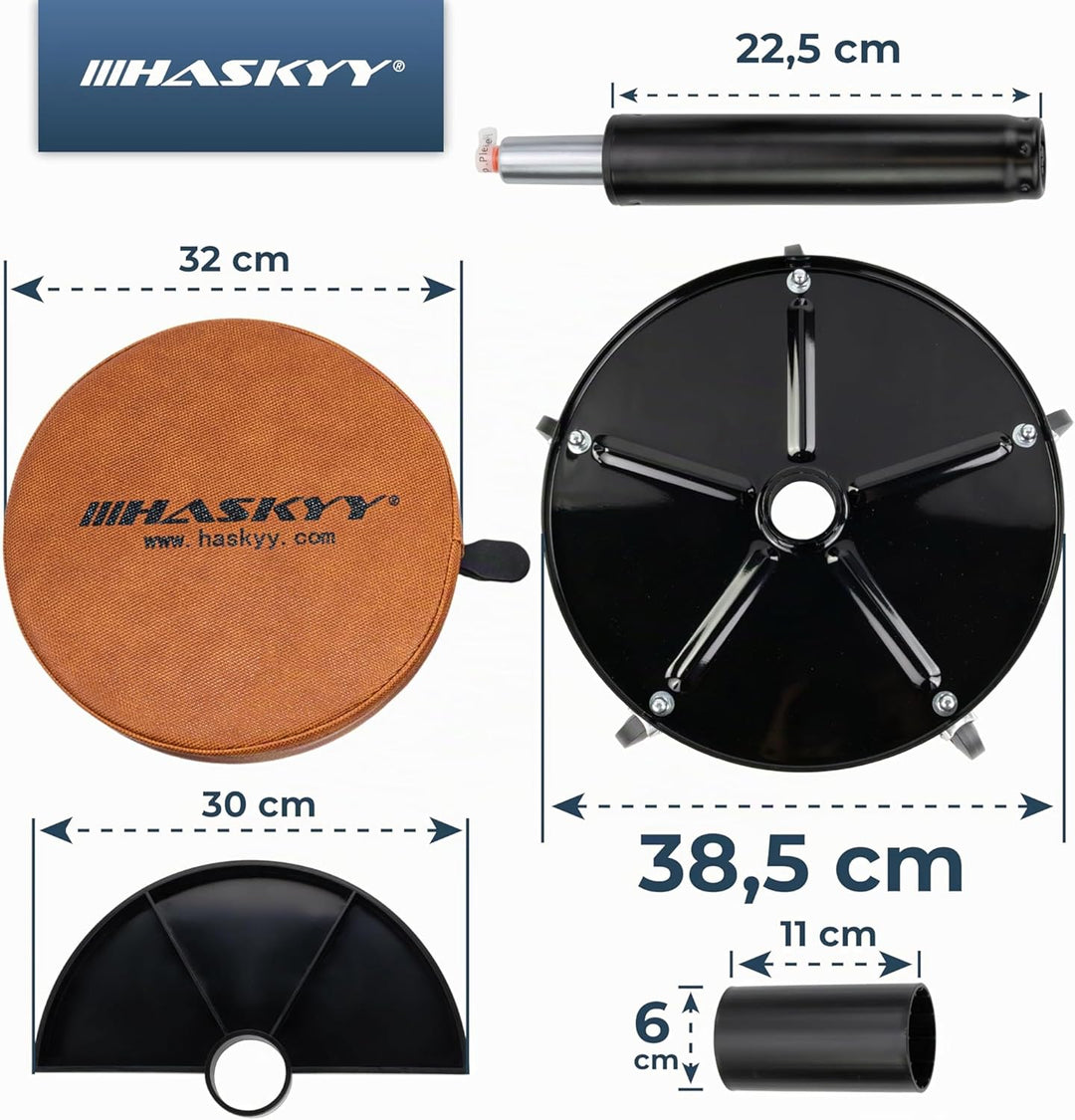 Haskyy Werkstatthocker Rollhocker | Höhe 430-580mm I Sitz Geleinlage | Werkstatt-Arbeits-Hocker-Stuh