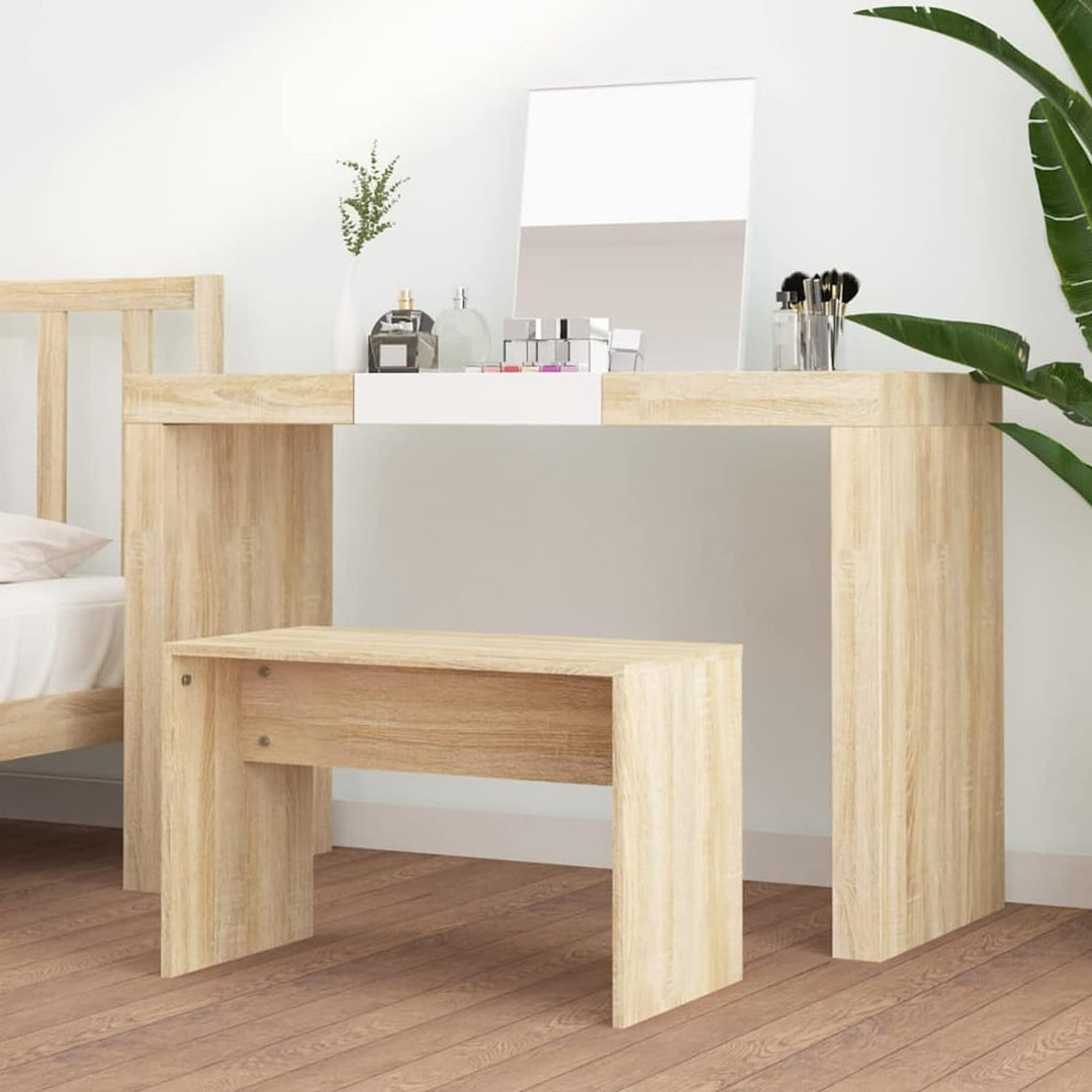 Tidyard Schminkhocker Sitzhocker Fusshocker Sitzbank Fussbank Ottomane Holzwerkstoff Sonoma-Eiche 70
