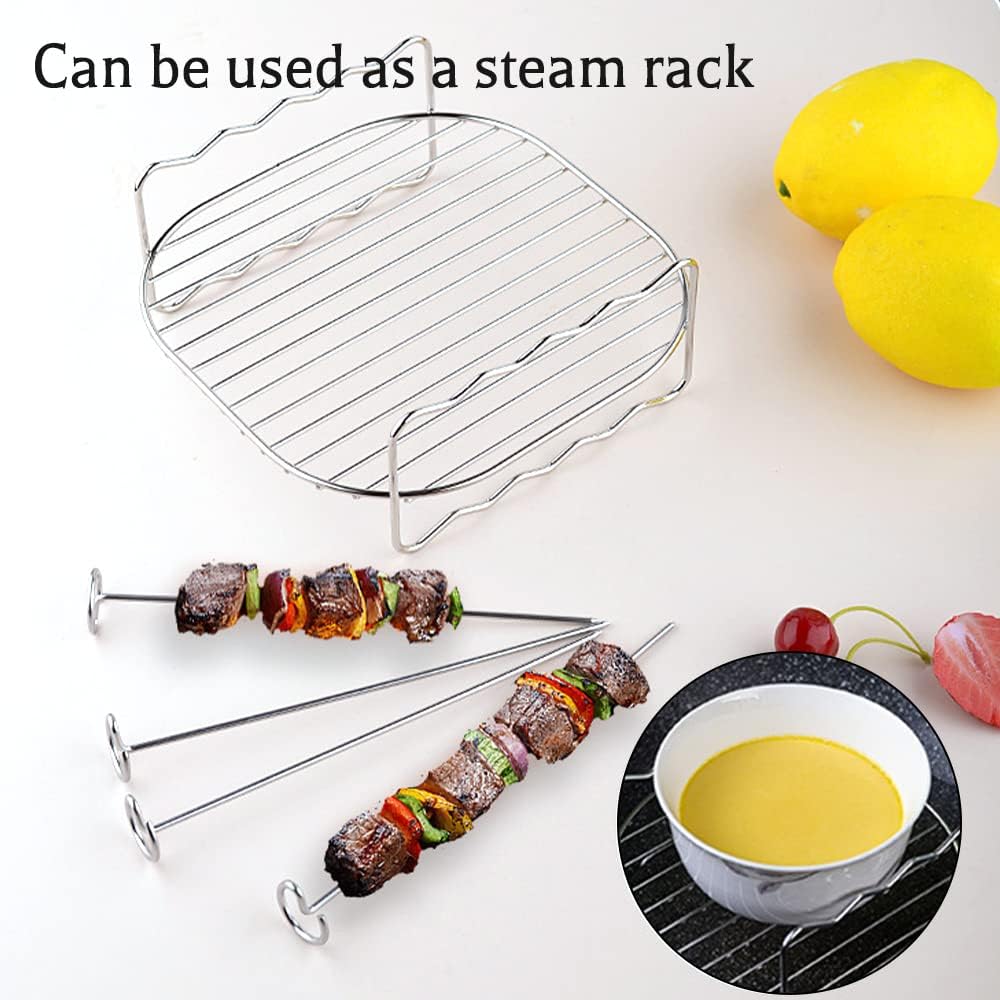 Heissluftfritteuse Zubehör, dellyy Airfryer Zubehör, Air Fryer Rack 17 cm, Rack Heissluftfritteuse,