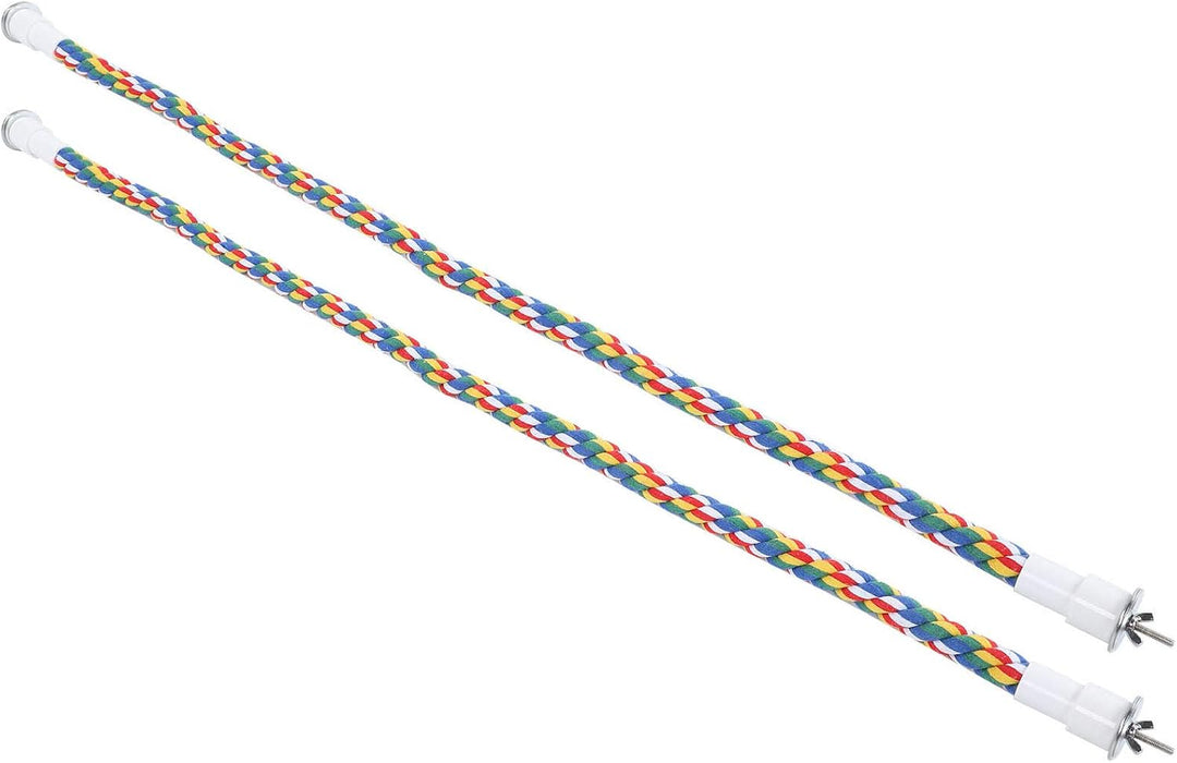 2 Stück Bird Chew Rope Bunt Gefärbte Vogel Barsch Stand Baumwolle Vogel Leiter Spielzeug für Papagei