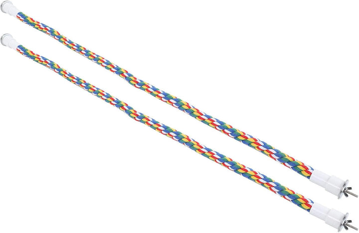 2 Stück Bird Chew Rope Bunt Gefärbte Vogel Barsch Stand Baumwolle Vogel Leiter Spielzeug für Papagei