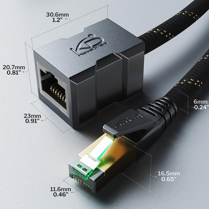KabelDirekt – LAN Kabel Verlängerung &amp; Ethernet Verlängerung mit bruchfester Nylon-Ummantelung – 10m
