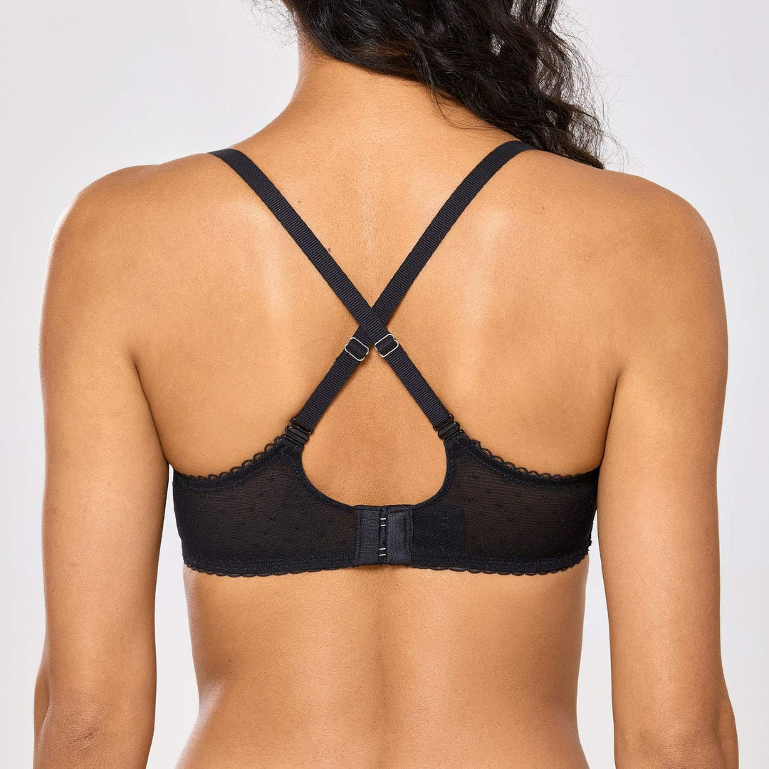 DOBREVA Balconette BH Damen mit Bügel Push Up Dirndl Spitze BHS Sexy Grosse Grössen Ungefüttert 70A
