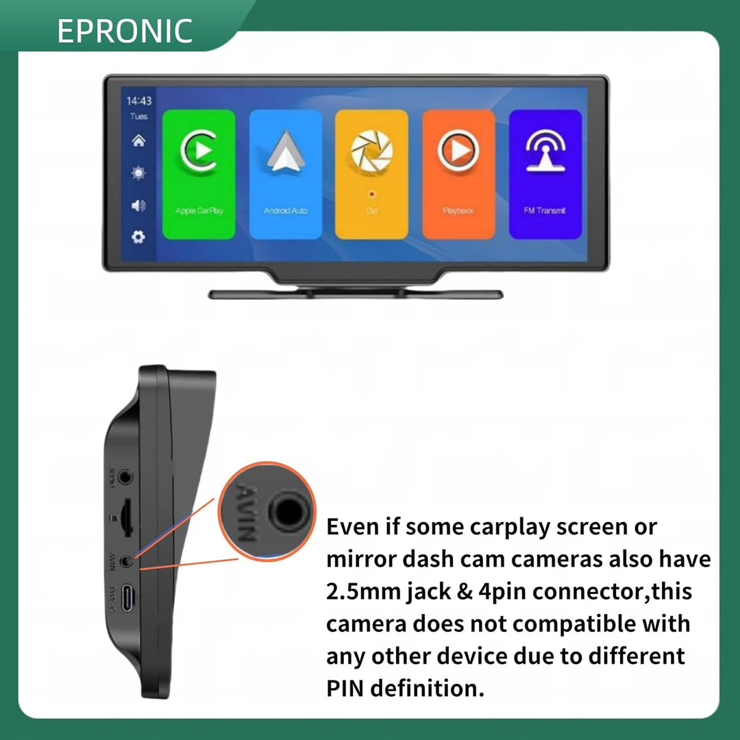 Epronic 4 Pin Rückfahrkamera AHD Autokamera Wasserdicht wasserdichte Rückfahrkamera 149° Blickwinkel