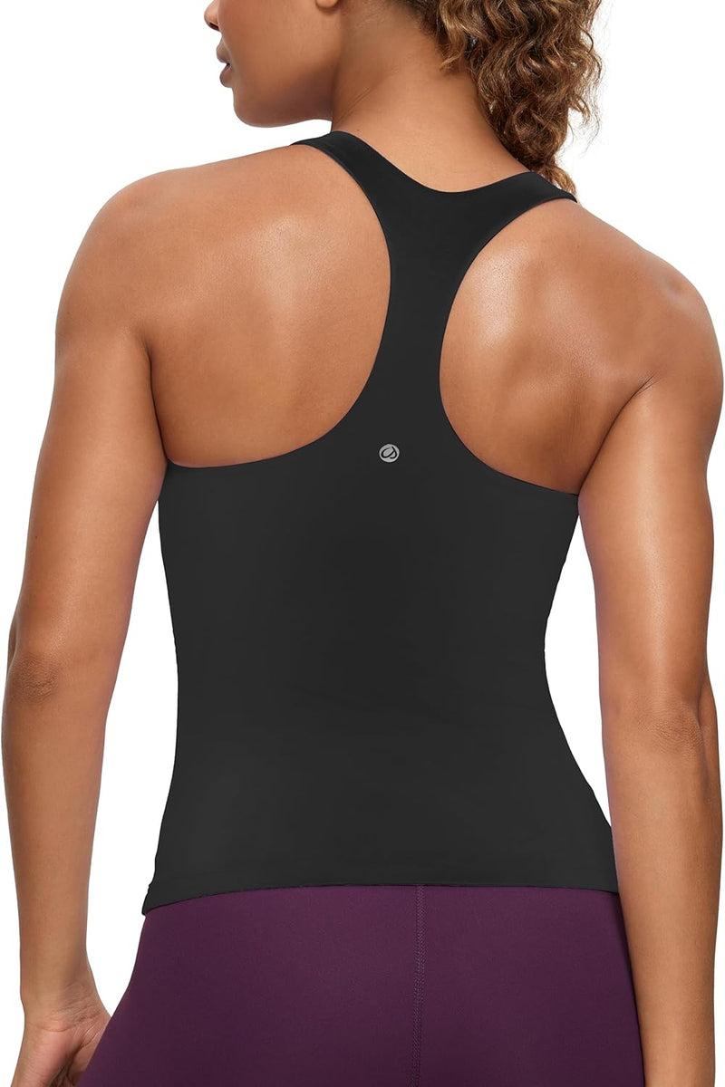 CRZ YOGA Damen Butterluxe Tank Tops Racerback Sport Top Yoga Fitness Oberteil Tanktops mit Integrier