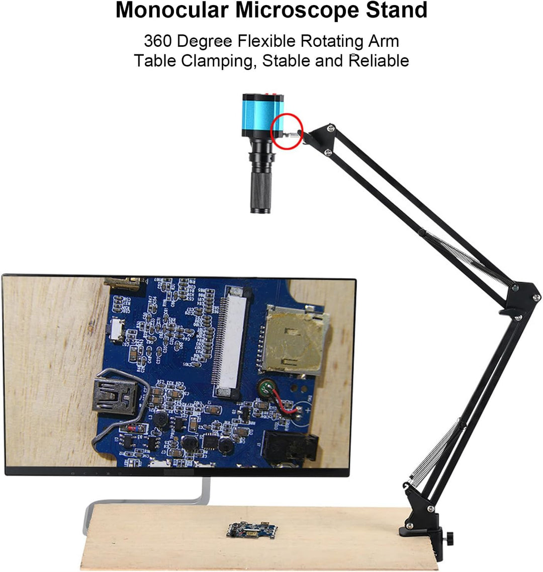 Mikroskop Gelenk Armst änder, 360 ° Verstellbarer Arm und 42mm Objektiv Ring C Mount Objektiv Holder