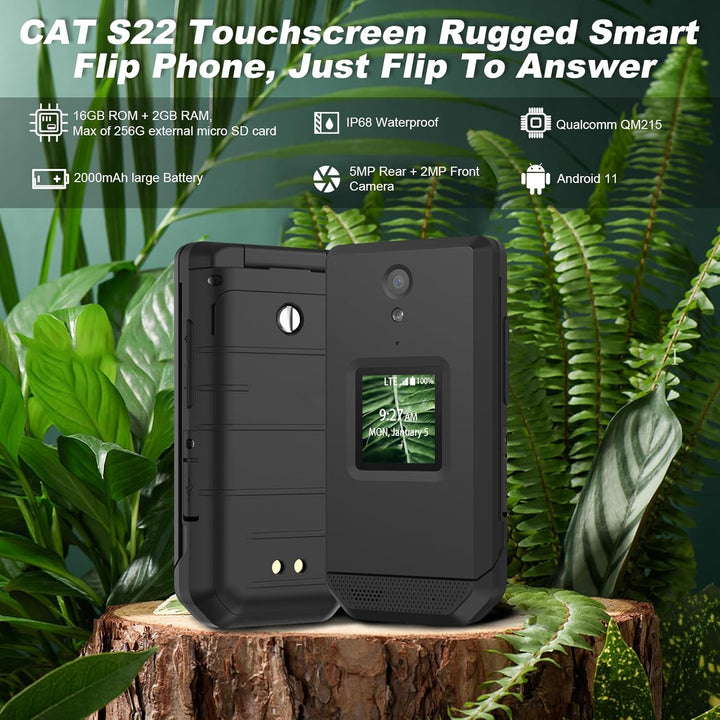 Unifone S22 Rugged Flip Phone entsperrt (16 GB) 7,1 cm (2,8 Zoll) Touchscreen Smartphone Android 11,