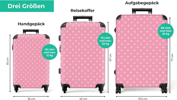NoBoringSuitcases.com® Koffer XL Gross 77x51.5x28 cm Reisekoffer mit 4 Rollen Leicht Trolley Hartsch