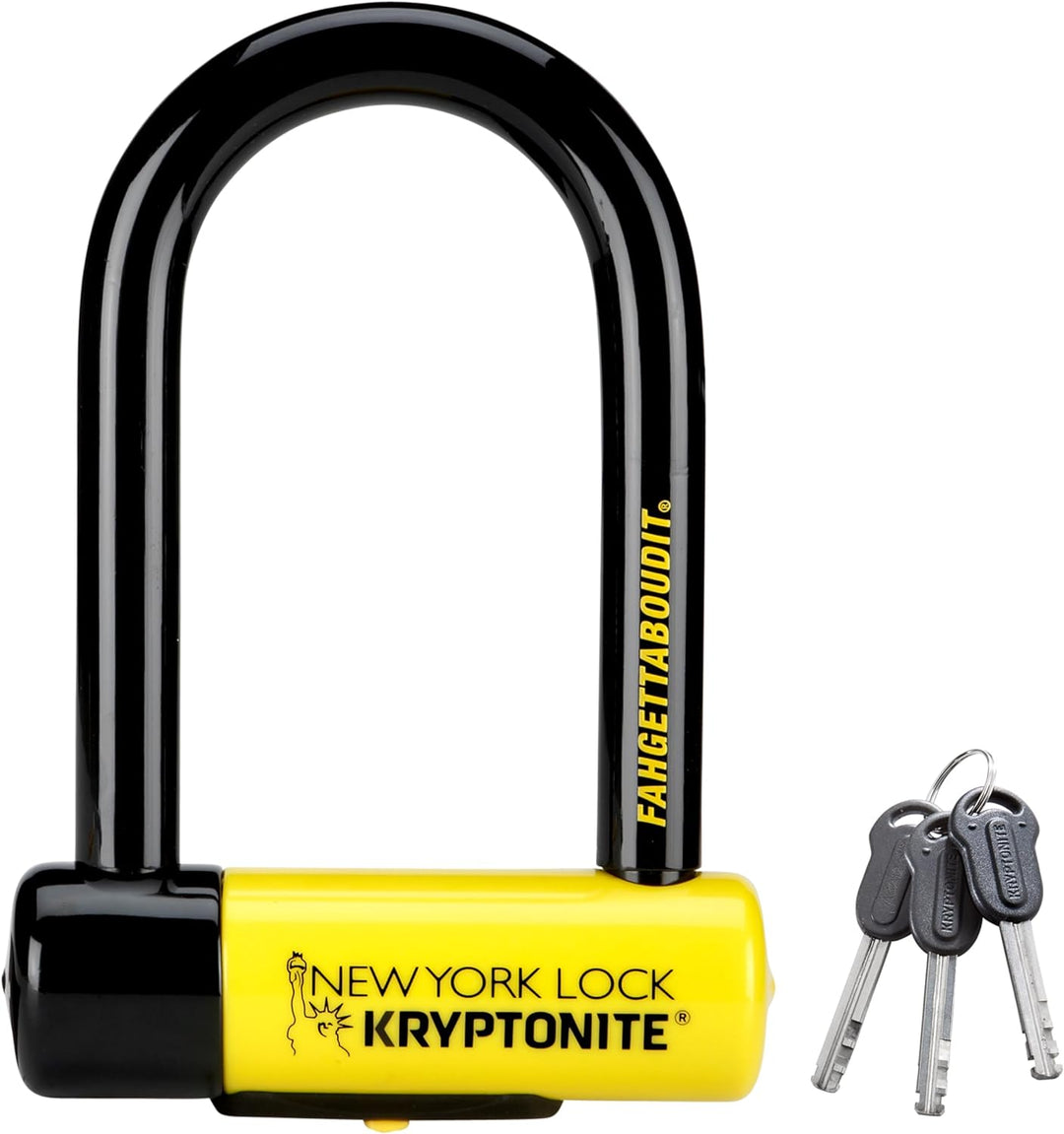 Kryptonite New York Fahgettaboudit Mini Fahrradschloss, Gelb, Small & 808 Kabelschloss Evolution ser