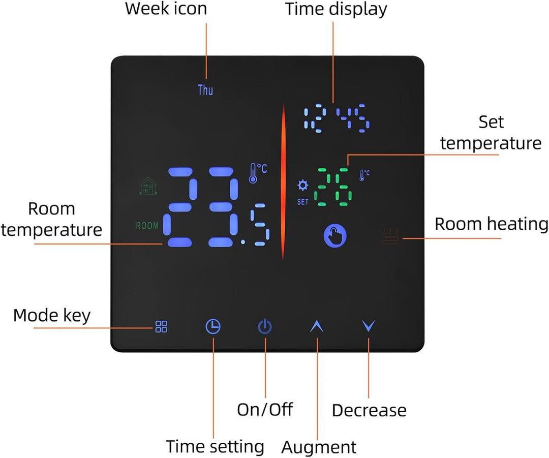 Smart Thermostat für Home WiFi Weekly Programmierbares digitales Thermostat Handbuch/automatischer M