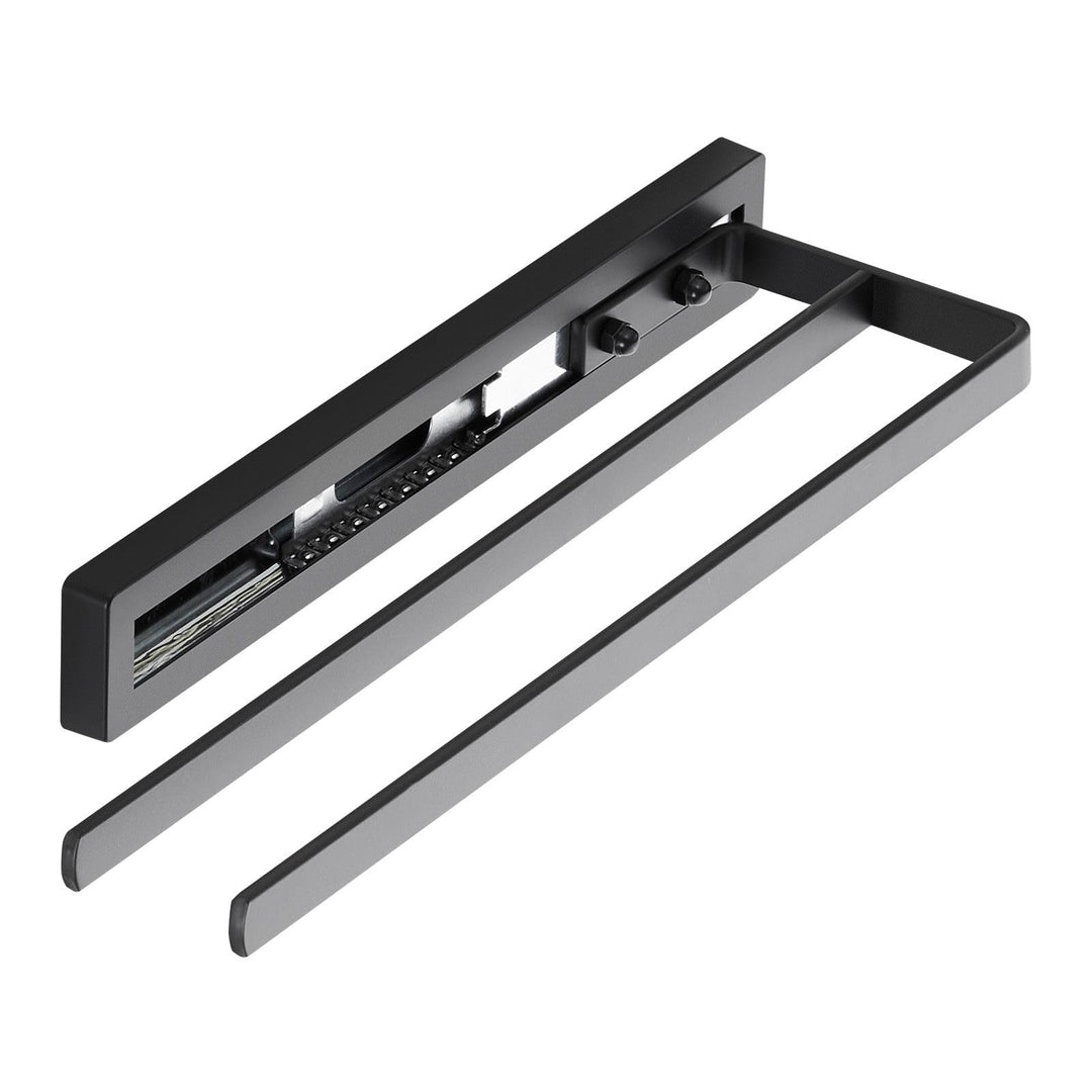 SOTECH Handtuchauszug Style 2-armig schwarz 325 mm Auszugsweg 145 mm | Handtuchhalter für Seitenmont