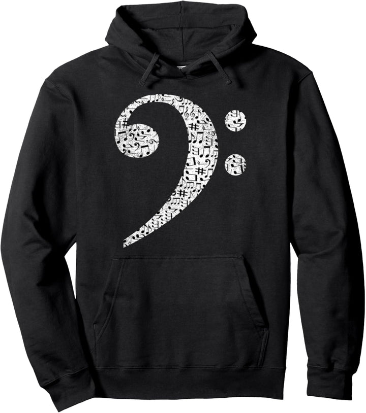 Bass-Schlüssel Bassist Musiknoten Pullover Hoodie
