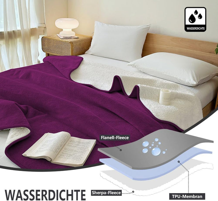 NSNLGSGC wasserdichte Decke 152x203cm, Liebesdecke für Paare, Verliebte, Erwachsene und Kinder, wass