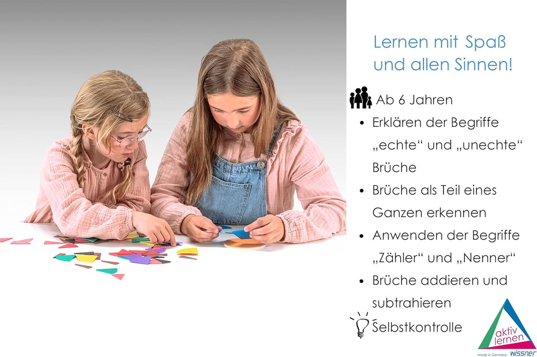 WISSNER® aktiv Lernen - 126 Farbige Rechenstäbe Cuisenaire - RE-Wood & aktiv Lernen - 71 Bruchrechen