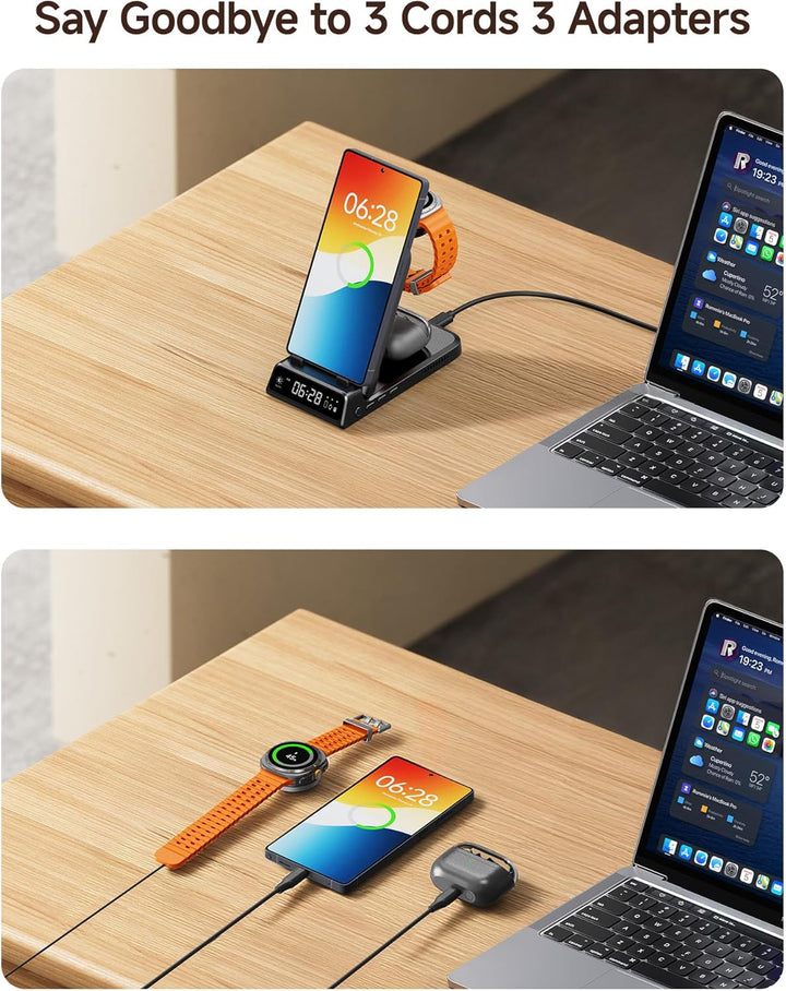 SwanScout Induktive Ladestation für Samsung, Kabelloses Ladegerät für Samsung Galaxy S24 Ultra, 3 in