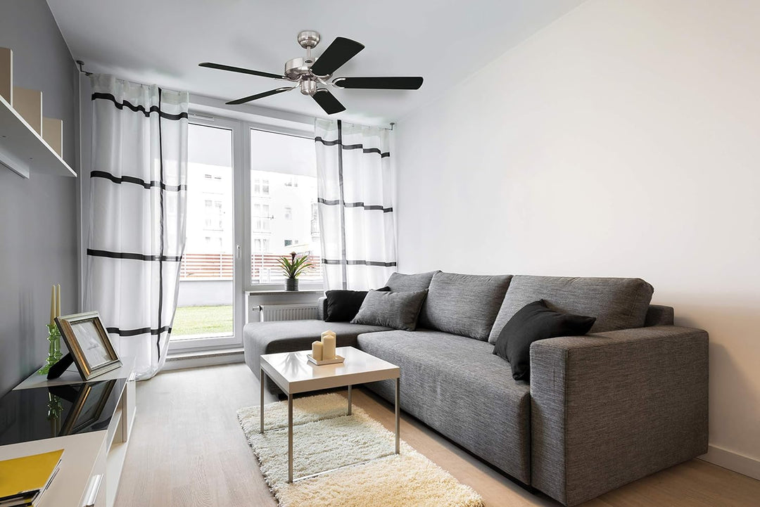 78370 Cyclone 132 cm, Deckenventilator, gebürsteter Stahl Single, Single