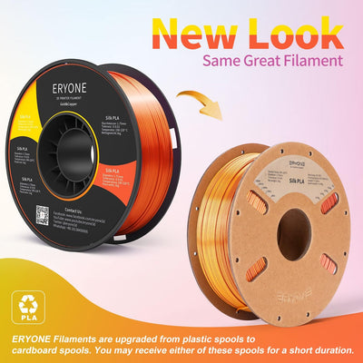 ERYONE Dual Two-Tone PLA Filament 1.75 mm, 3D Printer Filament, 1 kg Spool +/- 0.02 mm, Silk Gold &