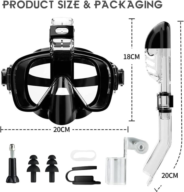 Trockene Schnorchel Set Schnorcheln Scuba Tauchen Brille gehärtetes Glas Schwimmen Tauchen Scuba Gog