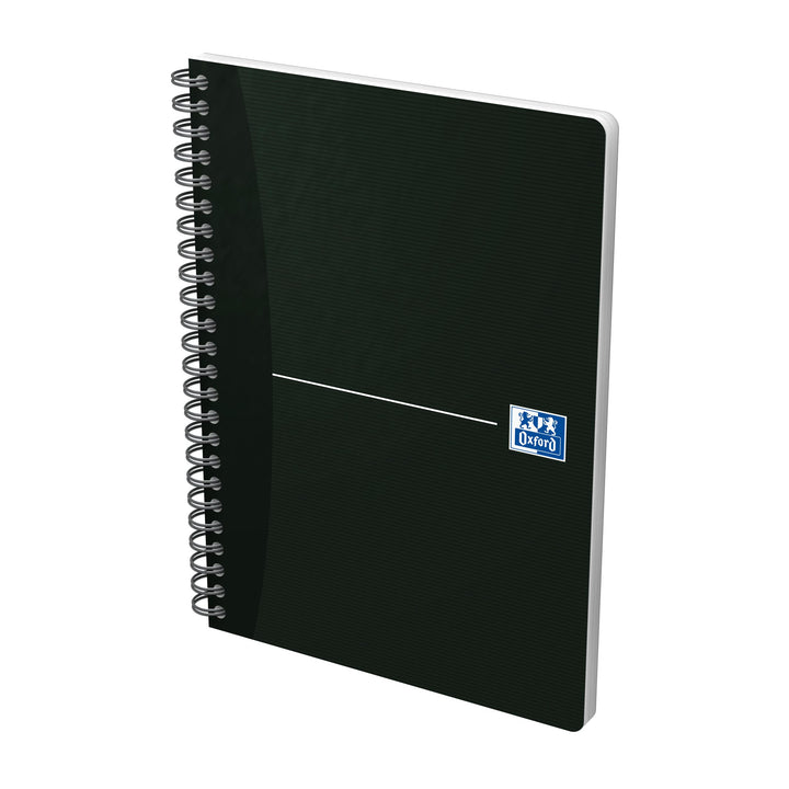 Oxford Spiral-Notizbuch A5, kariert, 180 Seiten, smart black/schwarz, 5 Stück, kariert