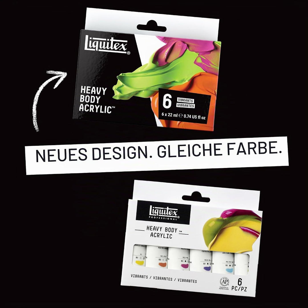 Liquitex Heavy Body Acrylfarbe Lebendige Farben Set 6 x 22ml 22 ml (6er Pack) 6 Farben Set A 22ml -