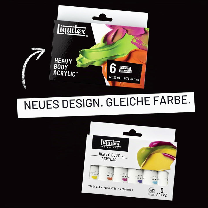 Liquitex Heavy Body Acrylfarbe Lebendige Farben Set 6 x 22ml 22 ml (6er Pack) 6 Farben Set A 22ml -