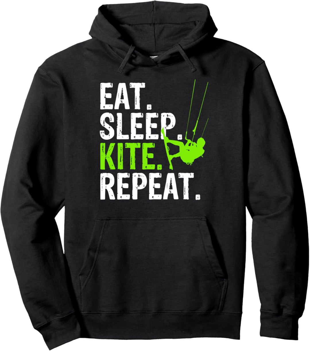 Eat Sleep Kite Repeat - Kitesurf Pullover Hoodie