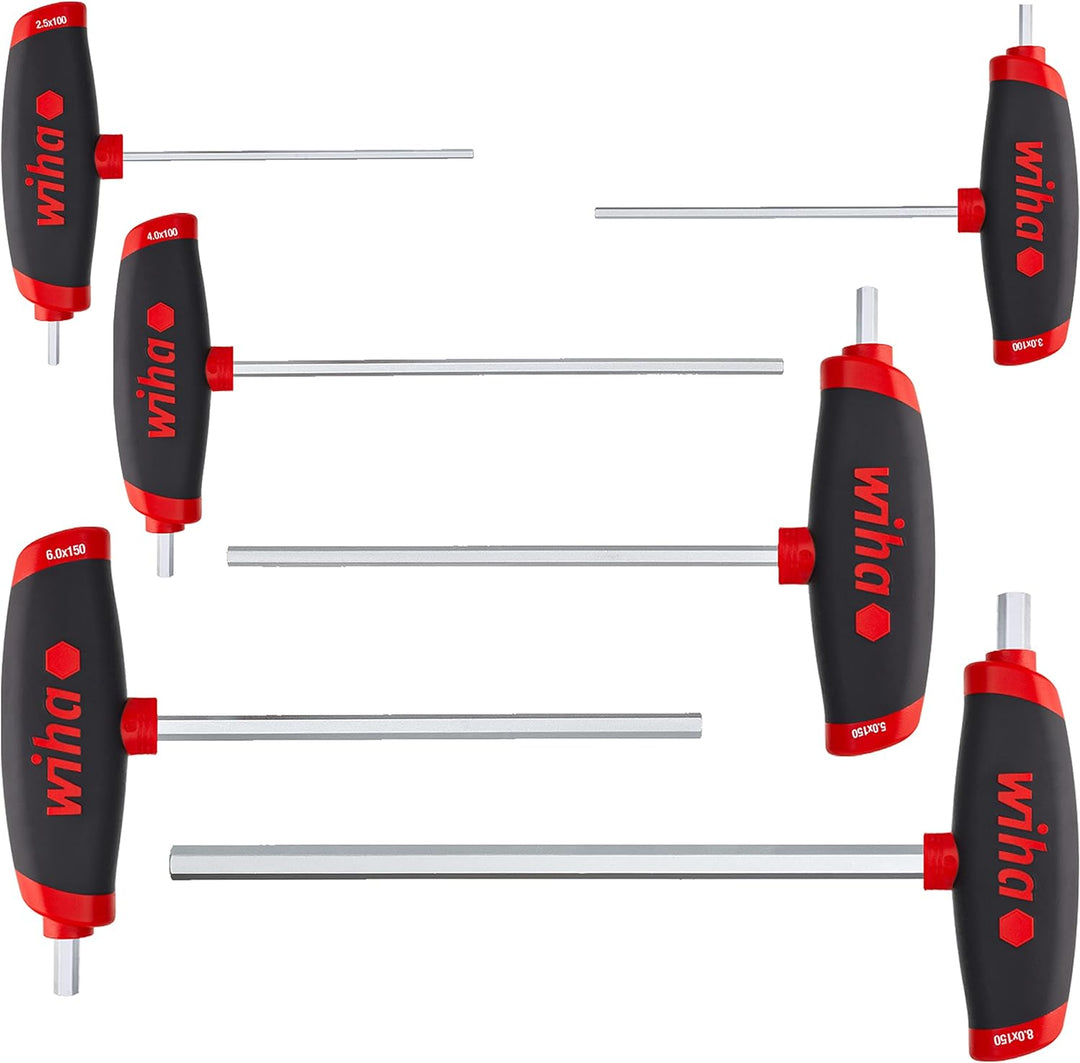 Wiha Stiftschlüssel Set mit Quergriff 6-tlg. I ComfortGrip Sechskant mit Seitenabtrieb I Satz 2,5 -