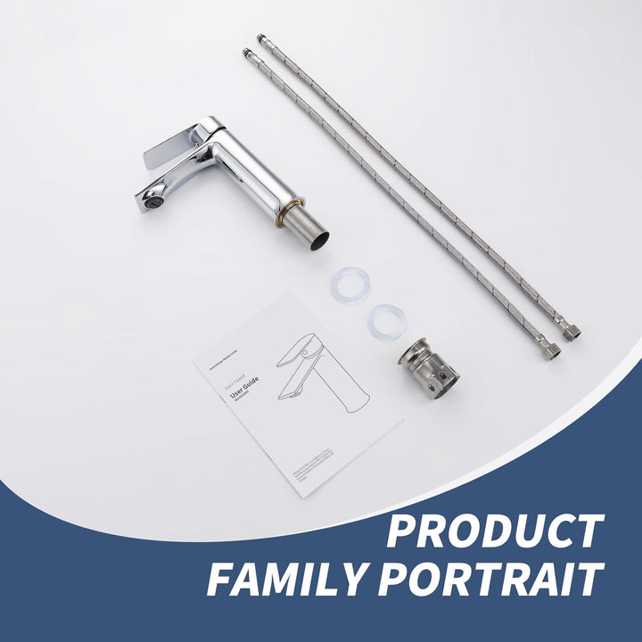 HOMELODY Wasserhahn Bad Chrom Waschtischarmatur Bad Armatur Mischbatterie Waschbeckenarmatur Einhebe