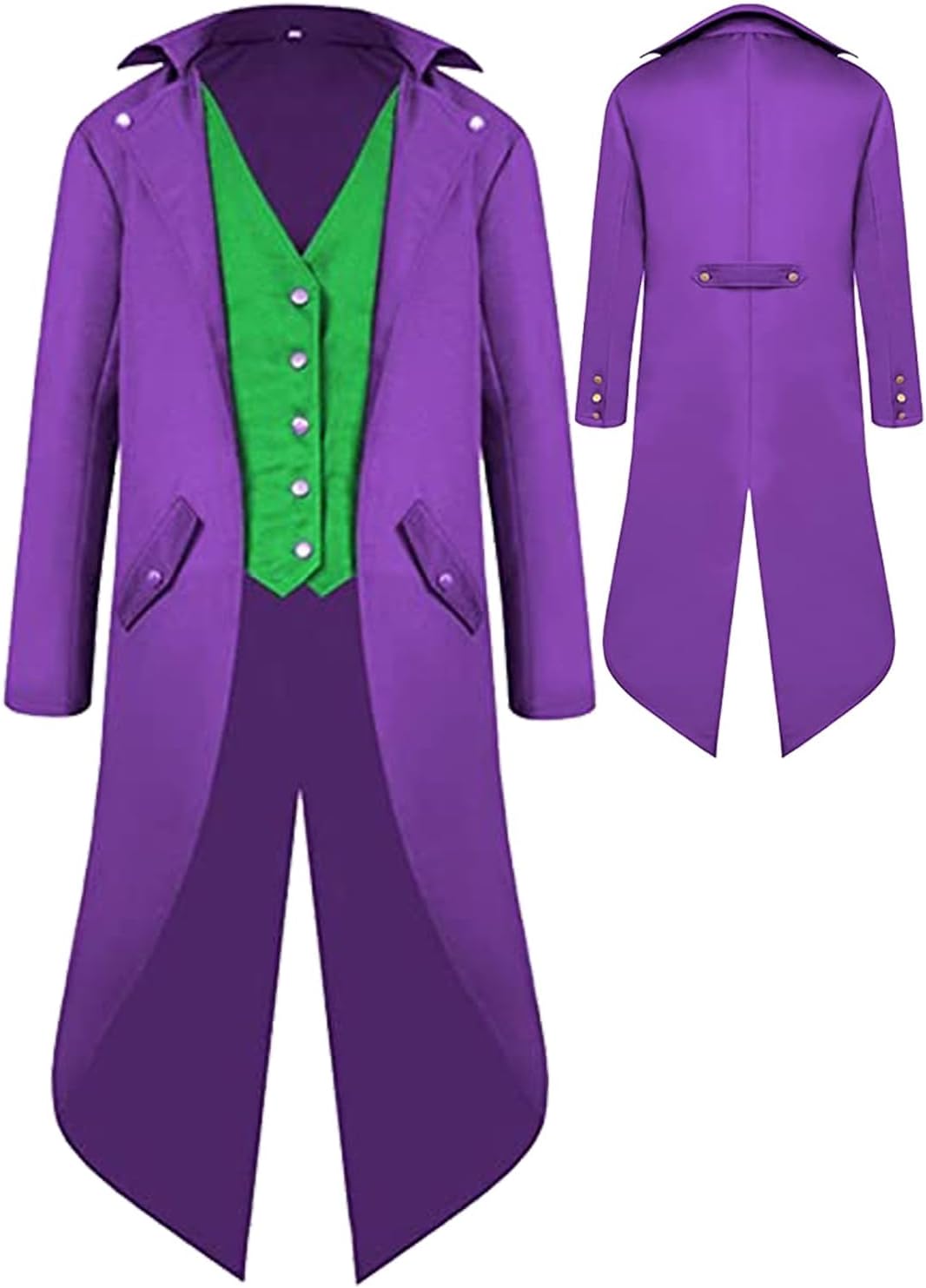 Halloween Mittelalter Viktorianische Jacke Kostüme für Männer, Steampunk Gothic Frack Mantel Uniform