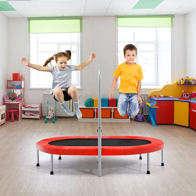 RELAX4LIFE Klappbares Trampolin 2 Personen, Mini Trampolin mit höhenverstellbarem Haltegriff, bis 15