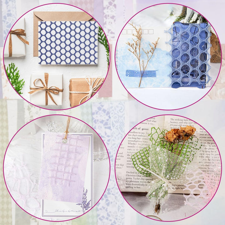 105 Blatt Scrapbook Papier Dekoratives Strukturpapier FineGood Mesh Stoff Sortiertes Set Bastelpapie