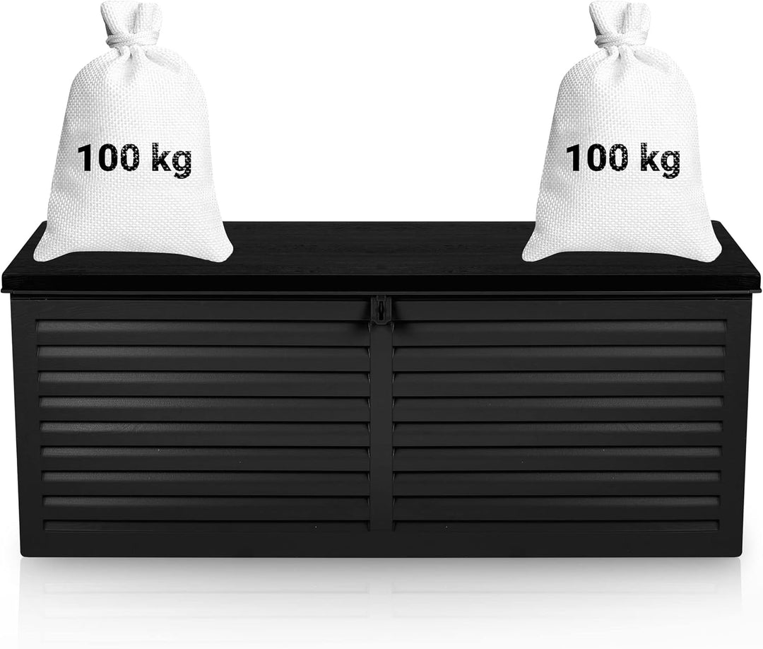 Plonos Garten-Box Solid Black verstärkte Kunststoffkonstruktion Aussen für Garten für Balkon und Ter