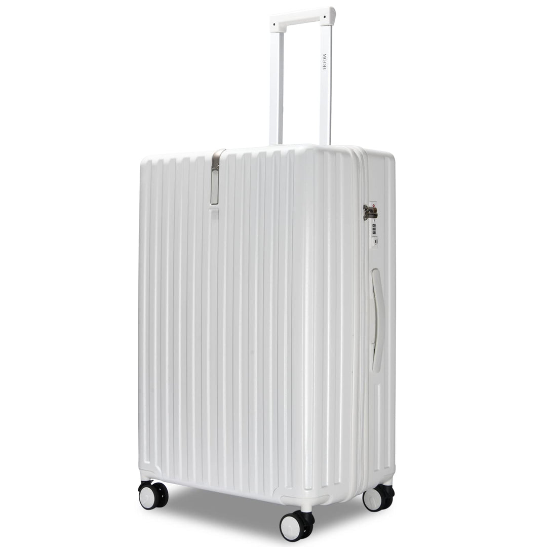 MGOB Koffer Mittelgross Hartschalen Erweiterbar in Polycarbonat Reisekoffer mit 4 Rollen und Haken |