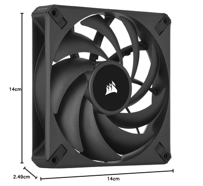 Corsair AF140 ELITE Computer case Fan 14 cm Black 1 pc(s) AF ELITE Einfach (140mm) Schwarz, AF ELITE