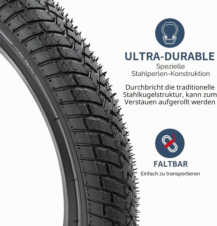 YunSCM 2Pcs Faltbare 16 Zoll Fahrradreifen 16x2.125 Mantel 57-305 kompatibel 16x2.10 16" x 2.125 16x