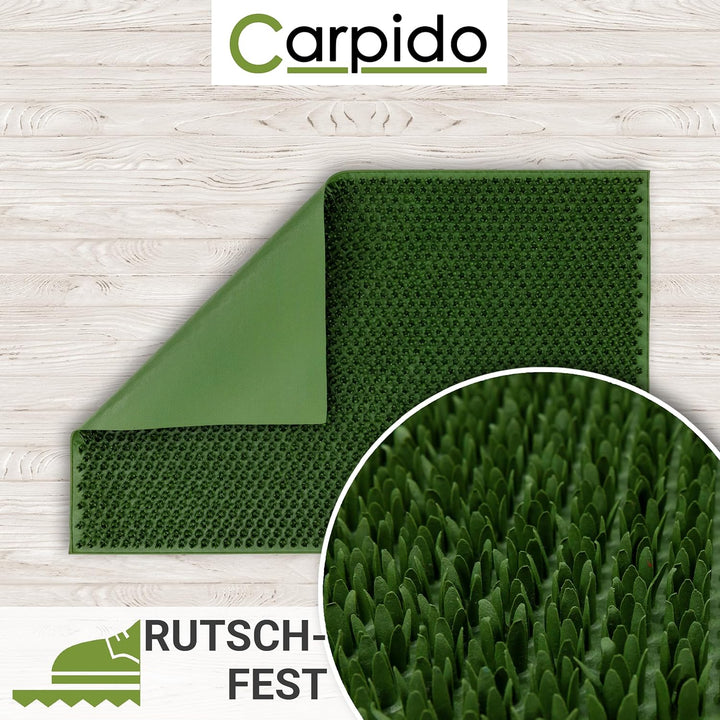 Carpido Wetterfeste Fussmatte Garten - Grün 2er Set 40x60 cm - Outdoor Schmutzfangmatte - Türmatte l