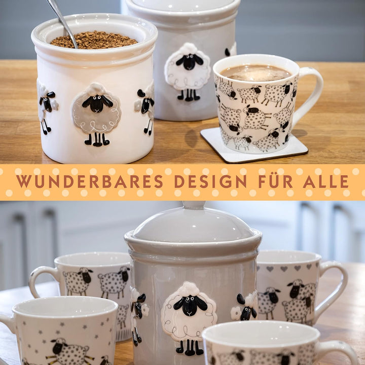SPOTTED DOG GIFT COMPANY Keksdose Keramik mit Deckel Luftdicht - Grosser Vorratsdose Vorratsbehälter