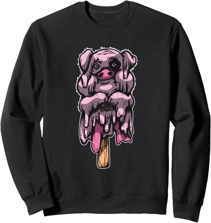 Schmelzendes Schweinchen Eis - Eiscremeförmige Tiere Sweatshirt